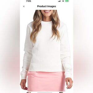 NWT women’s Puma warm White Golf Textured boulder crew a a sweatshirt Sz  XL $80